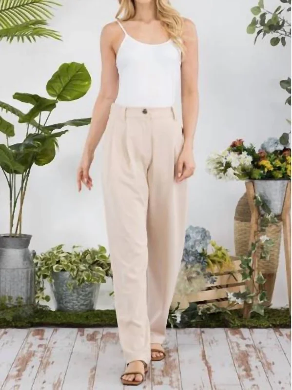 High Waisted Trouser In Taupe Trousers Formal Black