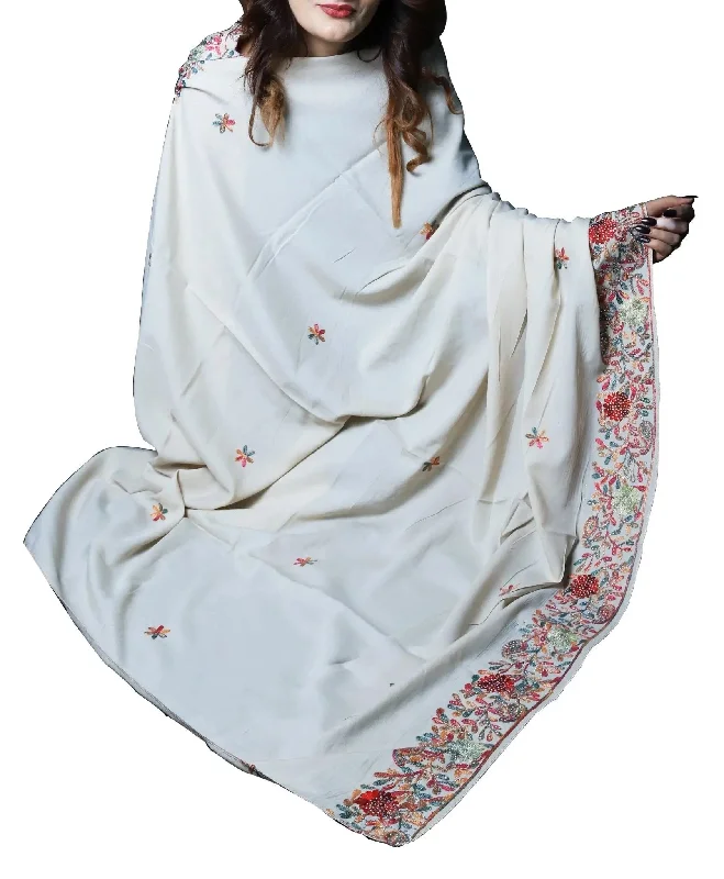 IshDeena Women's Warm Shawls Wraps Embroidered Pashmina Kashmiri Style Large 2.5m x 1.25 m Comfortable Shawl Scarf Wrap