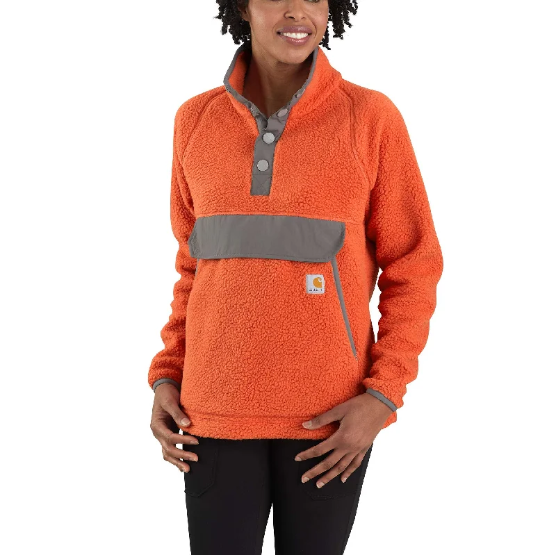 Women's Relaxed Fit Fleece Pullover - 2 Warmer Rating Scalloped Neck Pullover