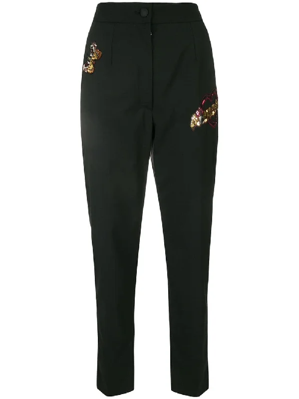 high-waist sequin embellished trousers Trousers Pleated Formal