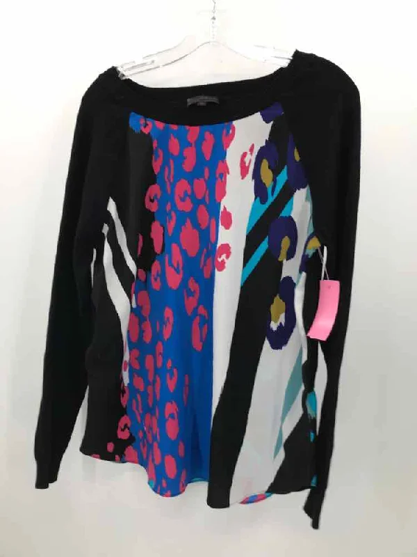 Pre-Owned Hale Bob Black Size Medium Printed Sweater Layered Multi-layer Single Layer