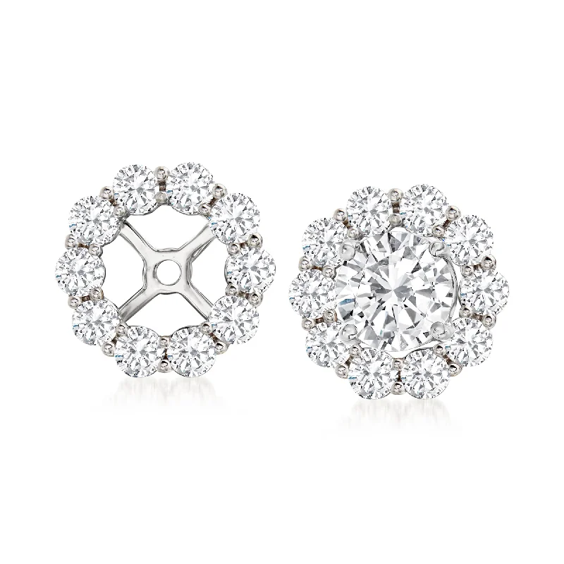 Ross-Simons Diamond Earring Jackets in 14kt White Gold Elasticated Jacket Padded Jacket Insulated Jacket