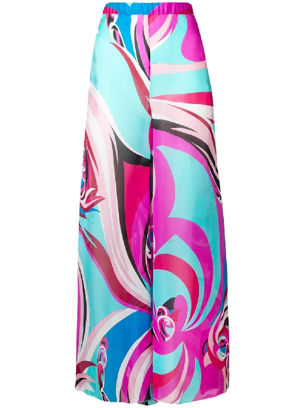 abstract print palazzo trousers Trousers cozy comfortable