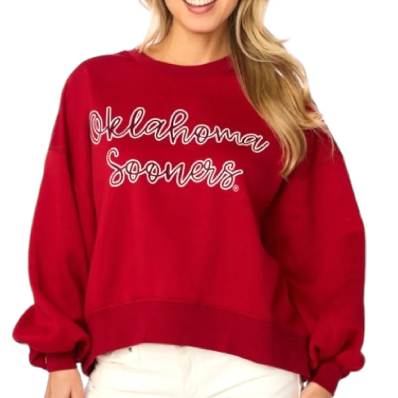 Rhinestone Balloon Sleeve Pullover Turtleneck Warm Pullover