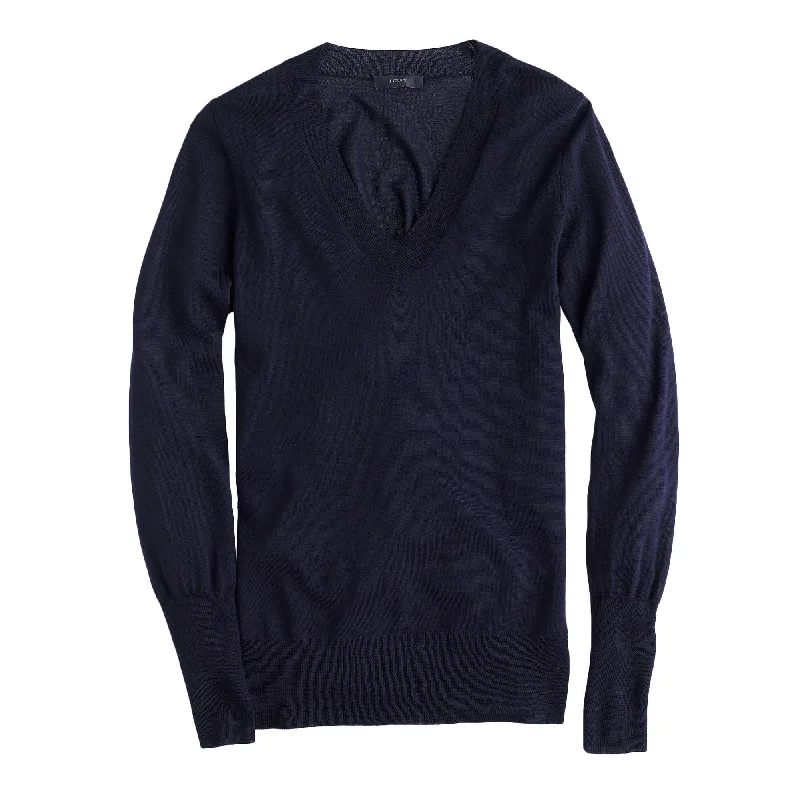 Merino wool V-neck sweater Stretchy Elastic Breathable
