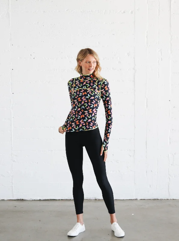 WOMEN'S PULLOVER RASH GUARD - BUTTERFLY Ruffle Neck Pullover