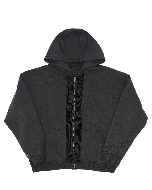 FW14 Dual Layer Zip Sweatshirt Hoodie with Monochrome Minimalist Simple