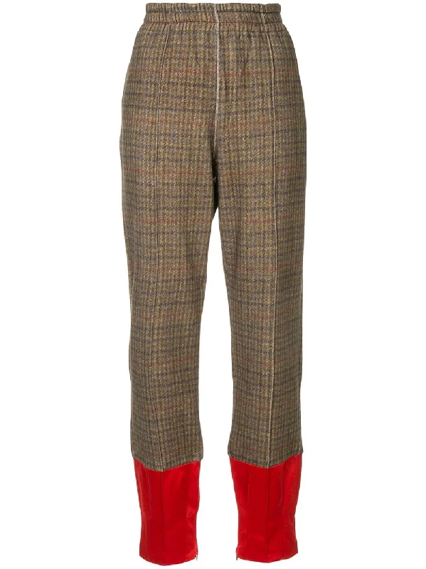 checked tapered trousers Trousers Satin Smooth