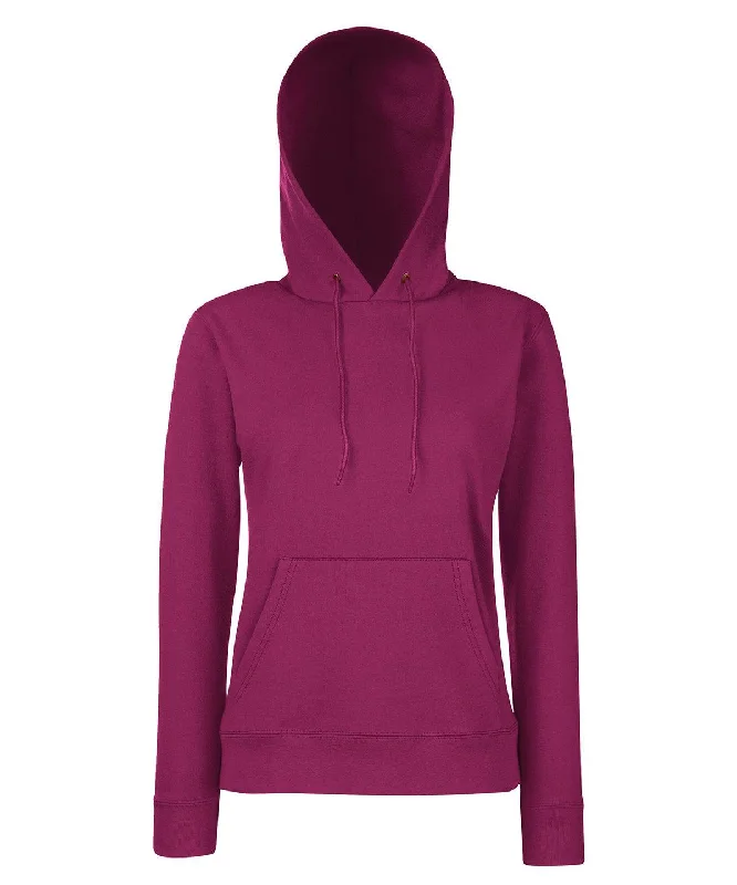 Burgundy - Women's Classic 80/20 hooded sweatshirt Hoodie with Crew Neck Simple Timeless