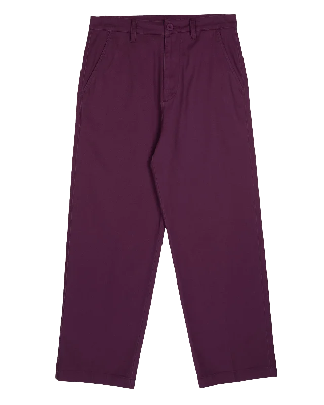 Nolan Chino Trousers in Grape Trousers Plaid Checkered