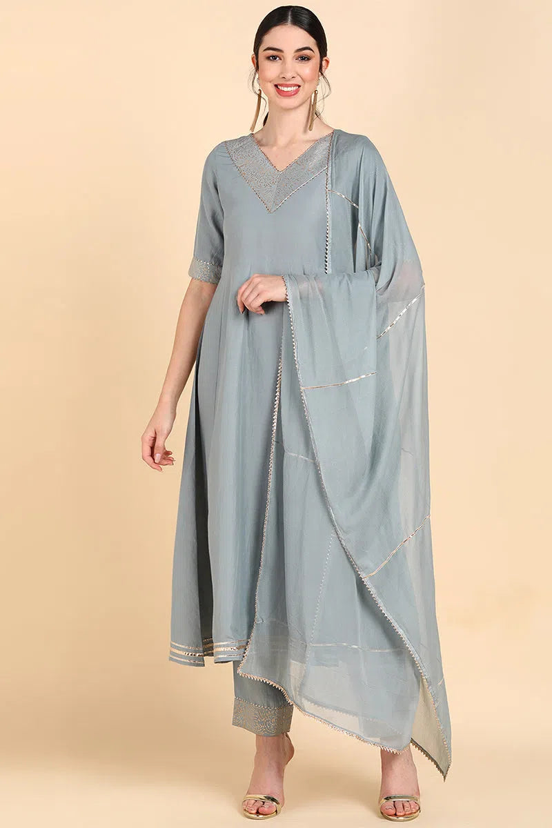 Ahika Poly Silk Solid Kurta Trousers With-PKSKD1414_XS Trousers stylish elegant