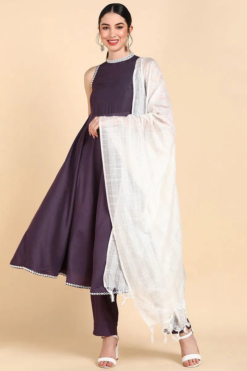 Ahika Poly Silk Solid Kurta Trousers With-PKSKD1395_XS Trousers cozy comfortable