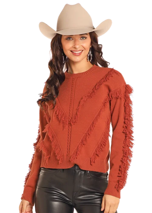 Lily Fringe Sweater Spandex Rayon Corduroy