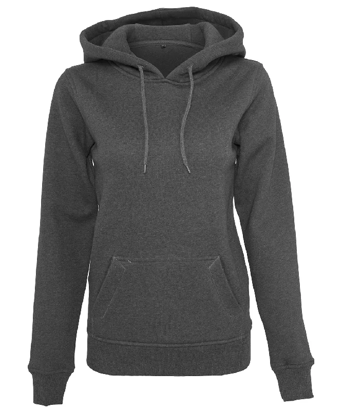 Charcoal - Women's heavy hoodie Hoodie with Emblem Brand Identity