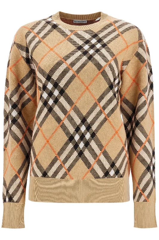 ered wool pullover sweater 8093486 SAND IP CHECK Short Sleeve Top