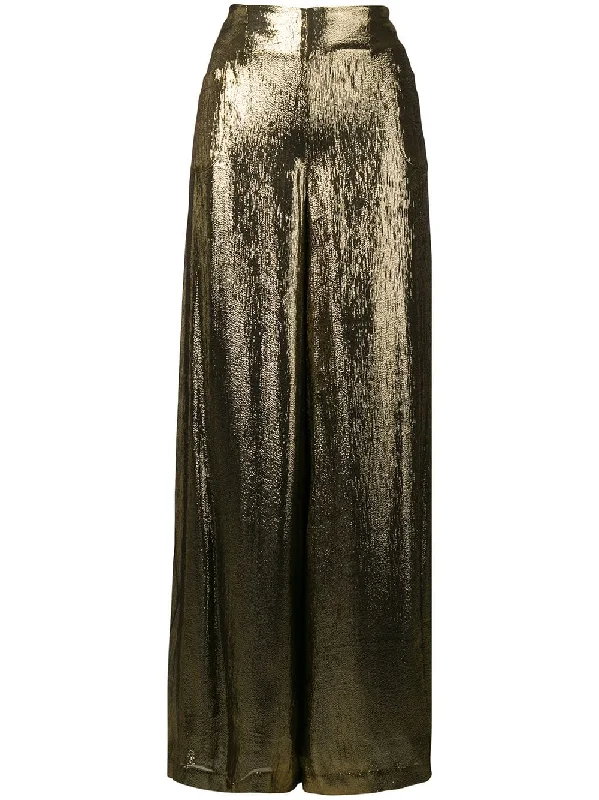 wide-leg lamé trousers Trousers Leisure Comfortable