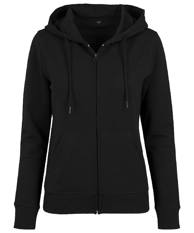 Black - Women's terry zip hoodie Hoodie Dress Longline Feminine