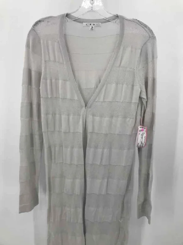 Pre-Owned Cabi Grey Size XS Long Cardigan Sweater Cable Knit Ribbed Knit Lace Knit