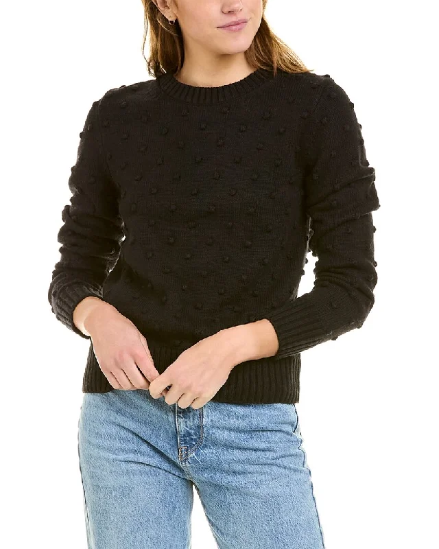 White + Warren Bobble Wool-Blend Sweater Spandex Blend Rayon Blend Denim Blend