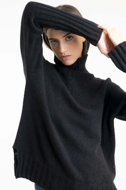 Cashmere Saddle Shoulder Sweater Fitted Slim Tailored