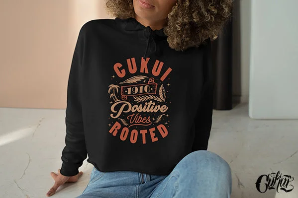 Womens Vibes Crop Hoodie (Online Exclusive) Hoodie with Earth Tones Natural Calm