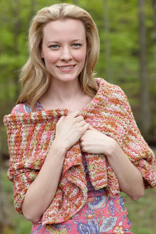 Spring Garden Shawl Pattern (Knit) Trendy Long Knit Shawl
