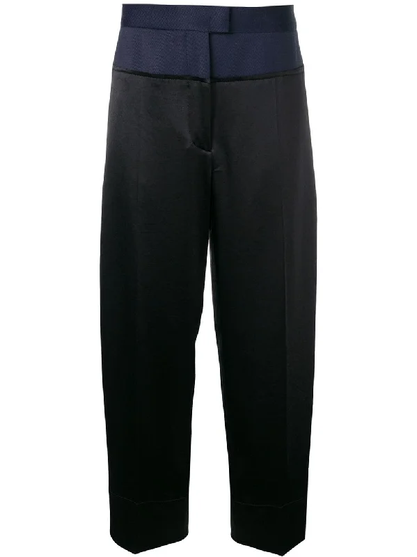 panelled waist wide leg trousers Trousers Denim Distressed