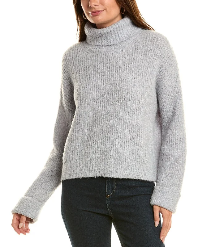 525 America Vida Boucle Turtleneck Pullover Fitted Ribbed Sweater