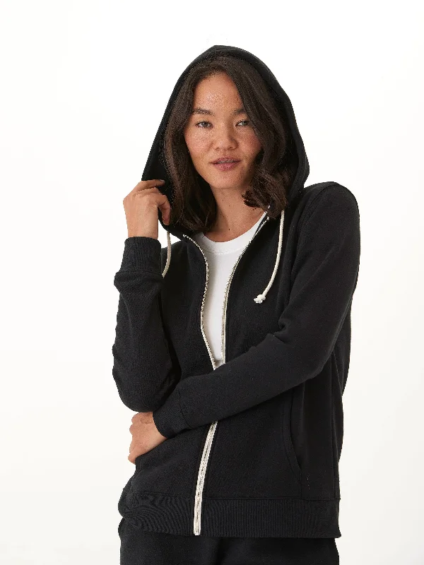 Triblend Zip Hoodie Hoodie with Hem Drawcord Adjustable Customizable