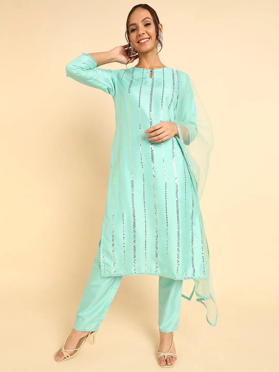 Ahika Poly Silk Solid Kurta Trousers Dupatta-PKSKD1384_XS Trousers Favorite Customer