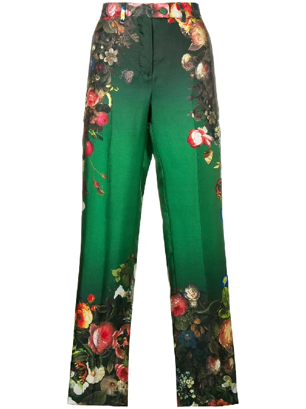 floral-print silk trousers Trousers Evening Elegant