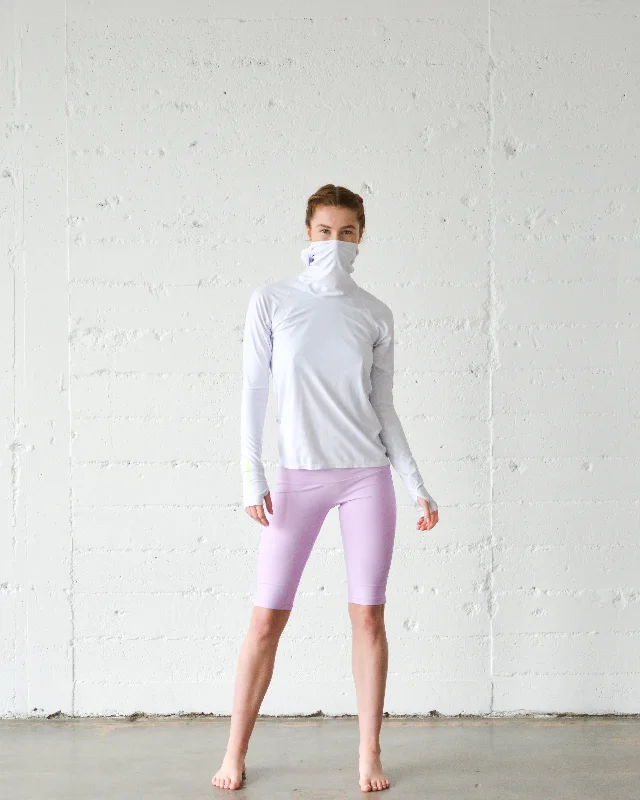 WOMEN'S HOODED PULLOVER RASH - WHITE Turtleneck Warm Pullover