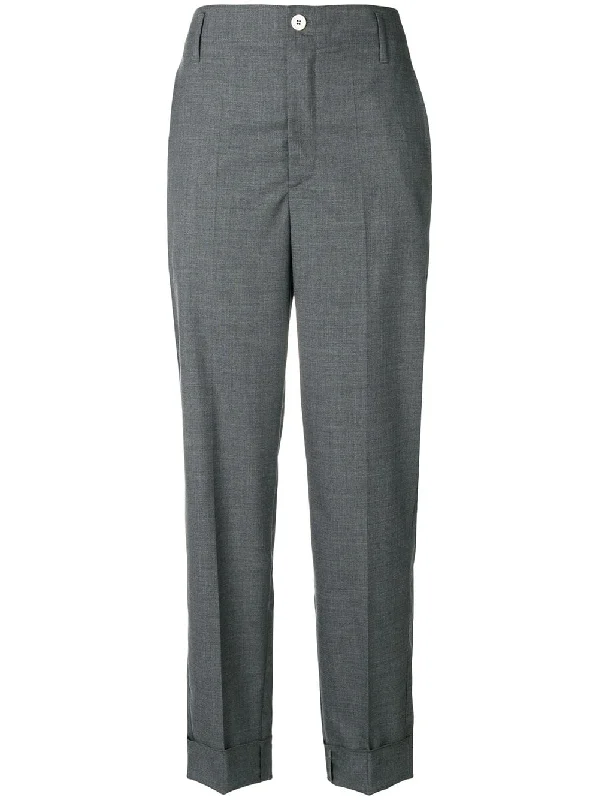 straight-leg tailored trousers Trousers Leather Faux
