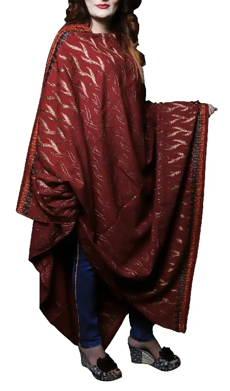 IshDeena Women's Warm Shawls Wraps Embroidered Pashmina Kashmiri Style Large 2.5m x 1.25 m Stylish Wool Shawl Wrap