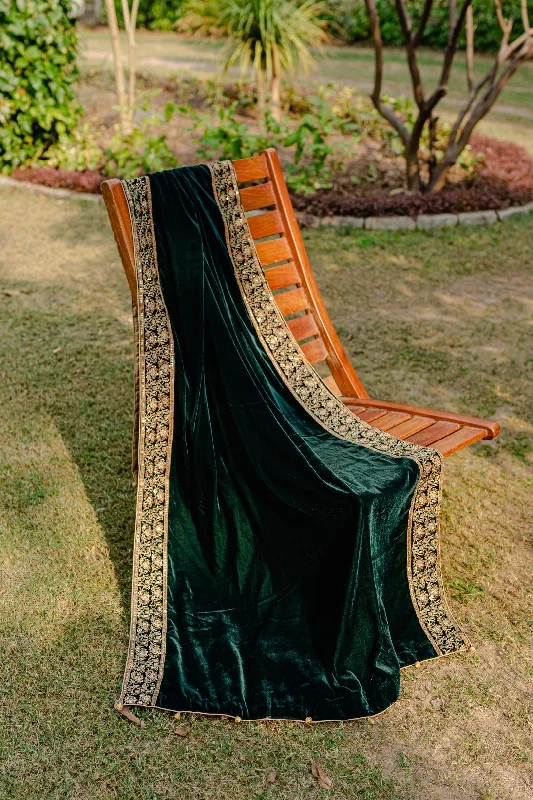 Green Embroidered Shawl Trendy Knitted Shawl Wrap