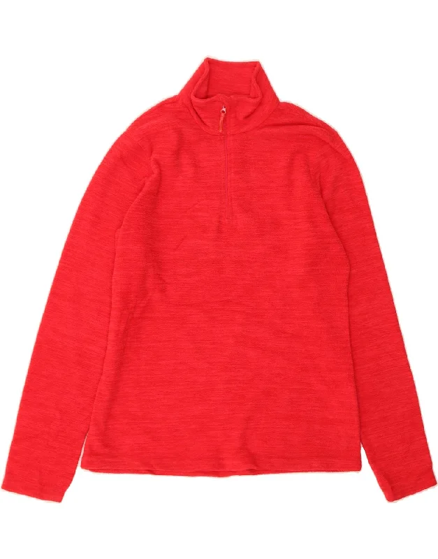 MOUNTAIN WAREHOUSE Womens Zip Neck Fleece Jumper UK 12 Medium Red Fleece Fabric Down Fabric Feather Fabric