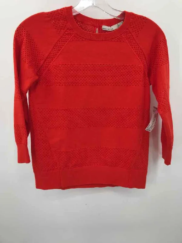 Pre-Owned Karen Millen Orange Size 2 Sweater Zippered Front Buttoned Front Snap Front