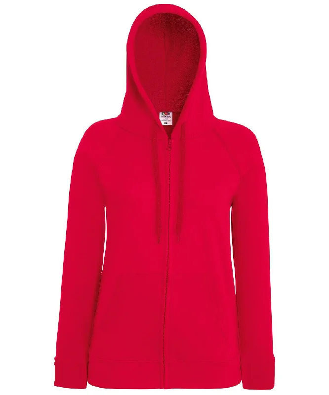 Red - Women's lightweight hooded sweatshirt jacket Hoodie with High-Low Hem Asymmetrical Trendy