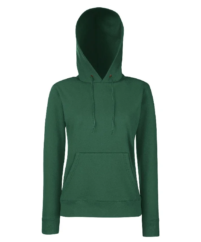 Bottle Green - Women's Classic 80/20 hooded sweatshirt Hoodie with High Neck Warm Protective