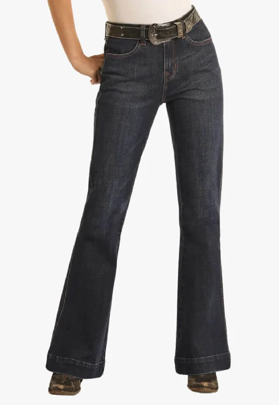 Rock & Roll Womens Welt Pocket High Rise Trouser Jean Trousers Recommended Stylist