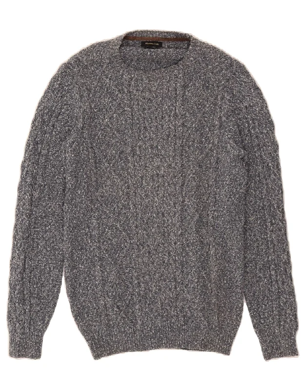 MASSIMO DUTTI Womens Boat Neck Jumper Sweater UK 12 Medium Navy Blue High Neck Crew Neck V-Neck
