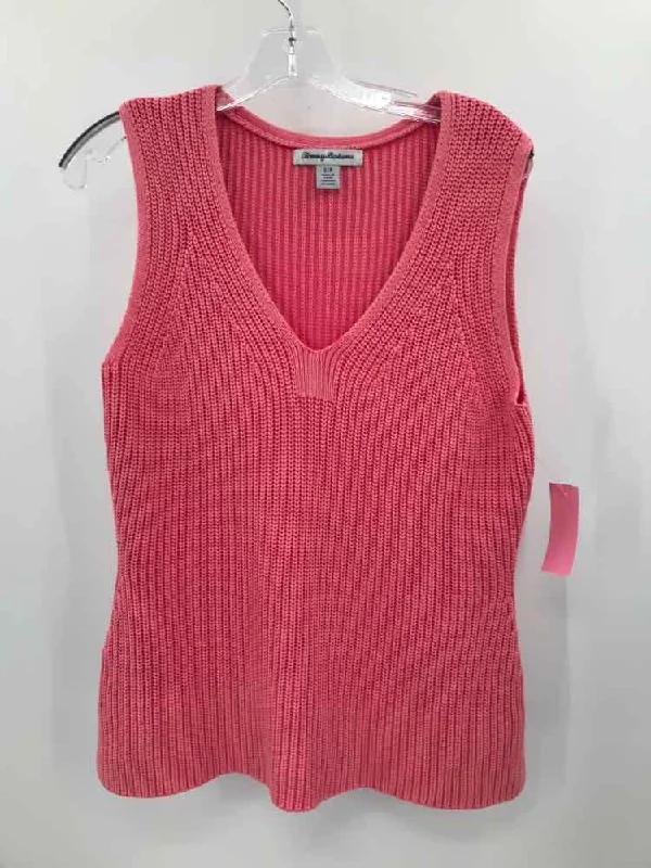 Pre-Owned Tommy Bahama Pink Size Small Sweater Tank Top Iron Safe Non-Iron Wrinkle Free