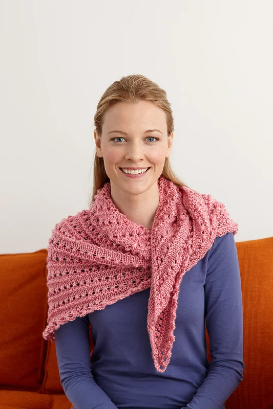 Splendid Elegance Triangle Shawl Pattern (Knit-Crochet) Chic Embroidered Shawl Wrap