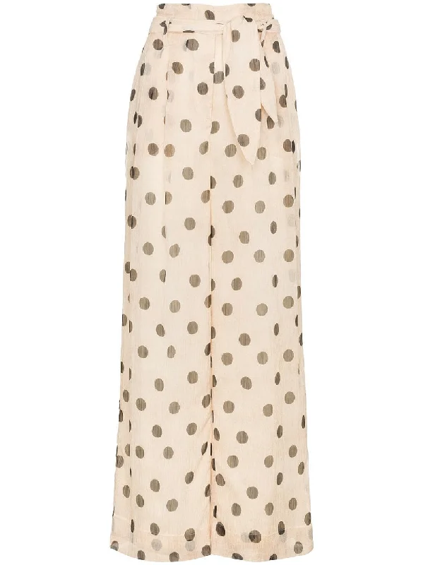 polka-dot flared trousers Trousers Designer Luxury