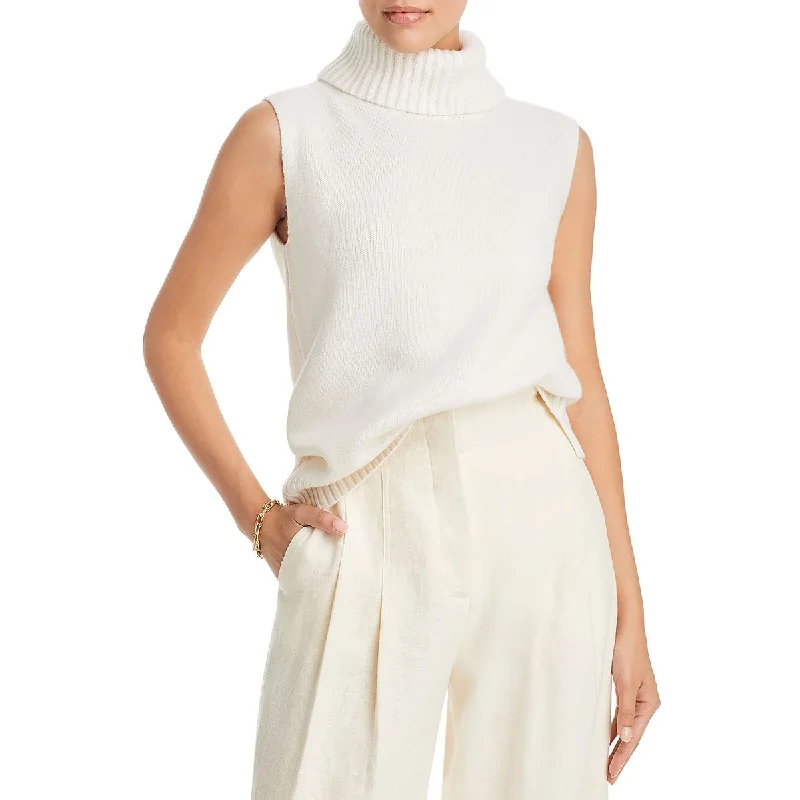 Womens Cashmere Vest Pullover Sweater Short Puff Sleeve