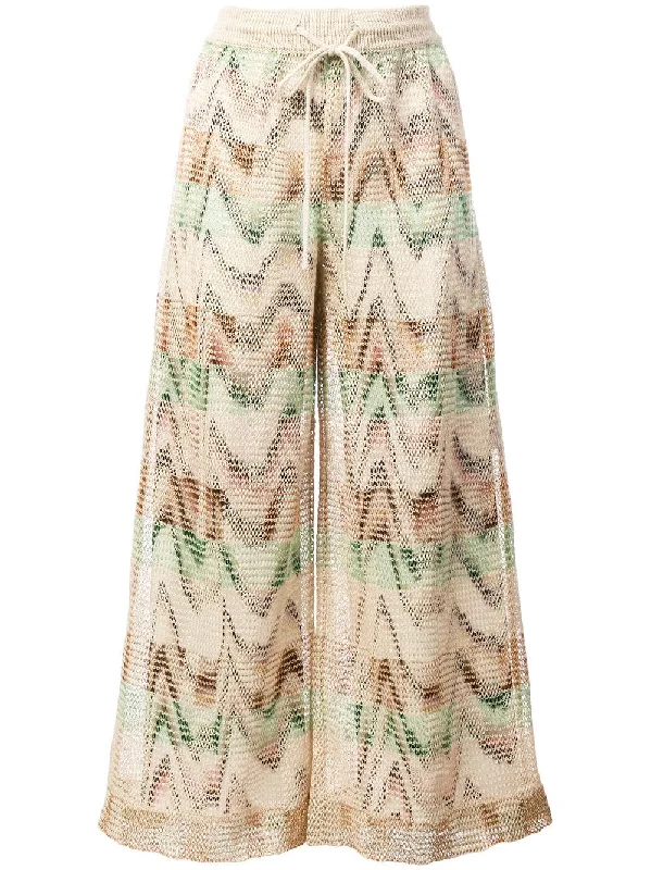 woven wide-leg trousers Trousers Denim Blue