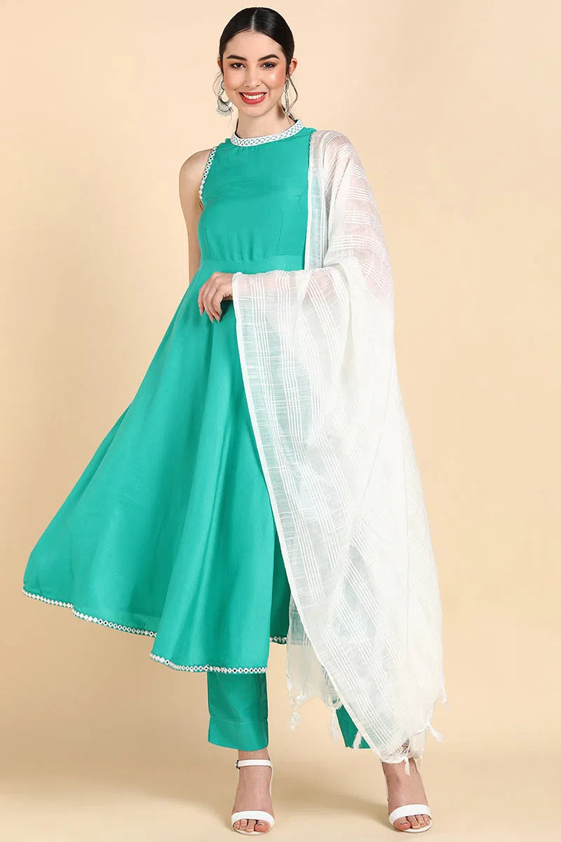 Ahika Poly Silk Solid Kurta Trousers With-PKSKD1397_XS Trousers Wedding White