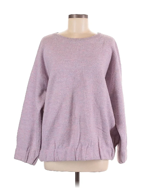 Wool Pullover Sweater Scalloped Neck Pullover