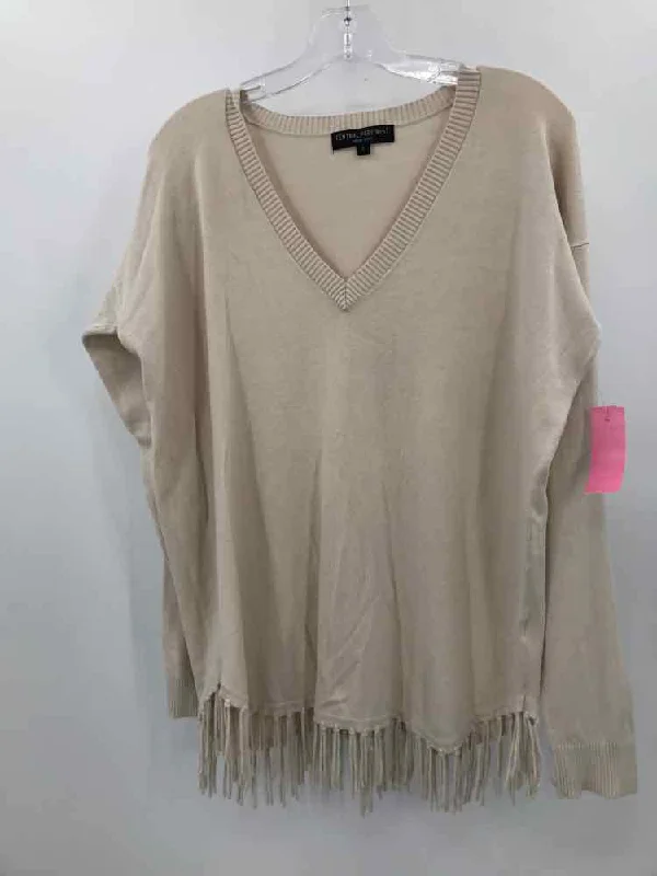 Pre-Owned Central Park West Ivory Size Large Sweater Stylish Fashionable Trendy