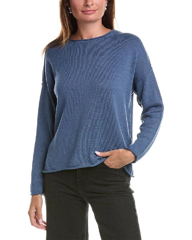 Eileen Fisher Crewneck Boxy Pullover Alpaca Blend Soft